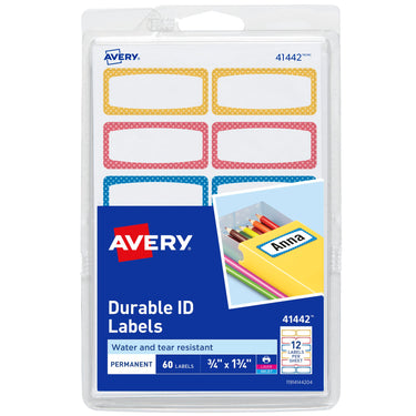 Avery(R) Durable Labels for Kids' Gear, 3/4